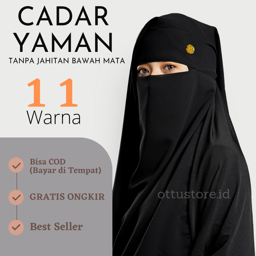 Mata Ottustore.id - Niqob Niqab Veil Yemen Syri ไม่เย็บใต้ตา (ONLY Niqob ไม่มี KHIMAR)