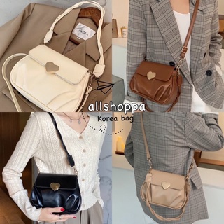 Allshoppa | (4สี) ส่งทันที Mini Heart bag กระเป๋าหนังสะพายข้าง2สาย ตัวปิดหัวใจ น่ารักเกาหลี🌙