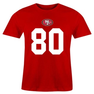 ผ้าฝ้ายแท้เสื้อยืด ลายทีมผู้เล่น San Francisco 49ers NFL 80 ชิ้นS-4XLสามารถปรับแต่งได้