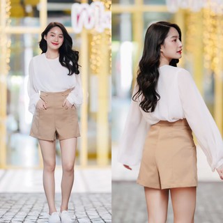 MASS Fashion : กางเกงขาสั้น สีเบจ Pants - Casual Shorts