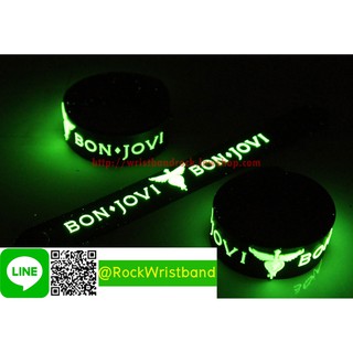 Bon Jovi ขายริสแบนด์เรืองแสง  BJI329NA Wristband สายรัดข้อมือวงร็อค