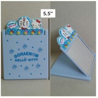 กระจกตั้งโต๊ะ สำหรับพกพา ลาย โดราเอม่อน Doraemon ขนาด 4x5.5 นิ้ว