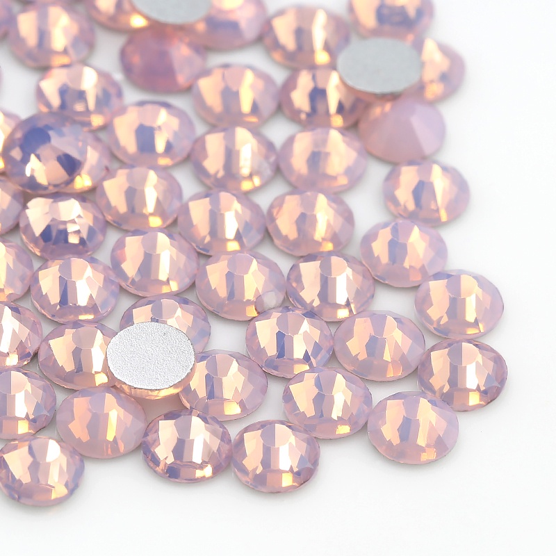 Pink Opal ss4-ss16 พลอยเทียม ทรงกลม หลังแบน 3d สําหรับตกแต่งเล็บ Diy 1440 ชิ้น ต่อล็อต