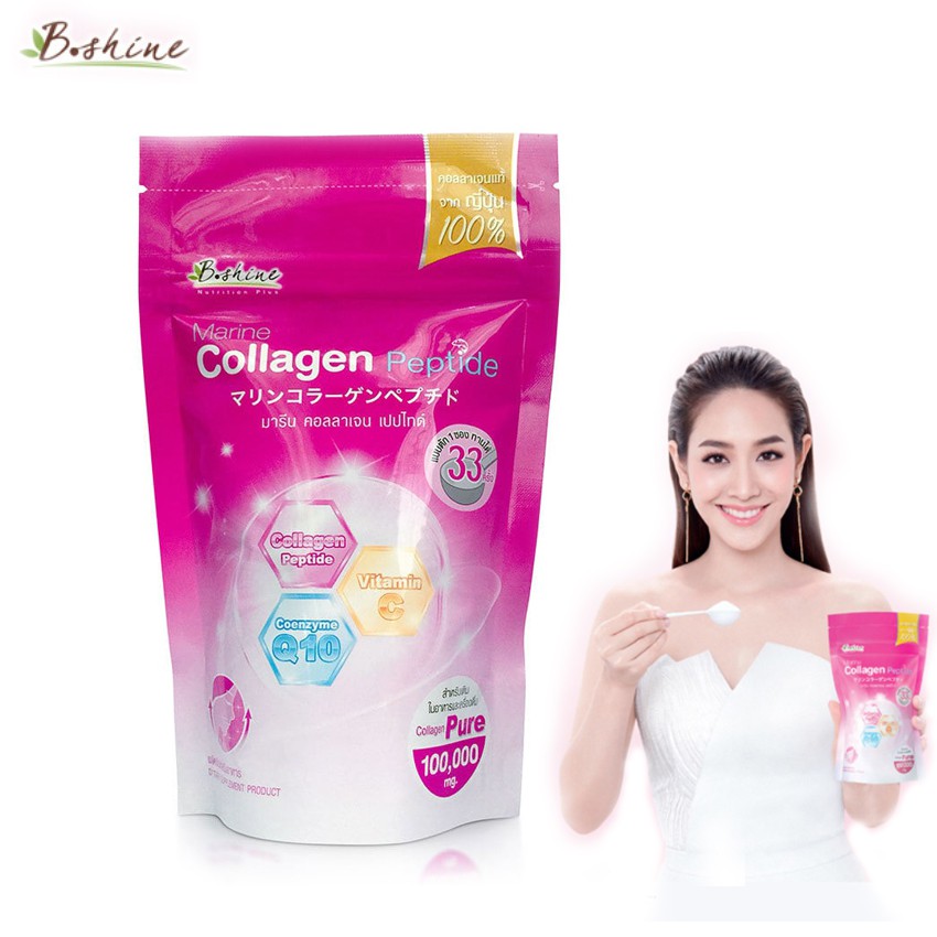 B shine Marine Collagen Peptide 101.33g. (1 ห่อ) บีไชน์ มารีน คอลลาเจน เปปไทด์ คลอลาเจนบำรุงผิว แท้จ