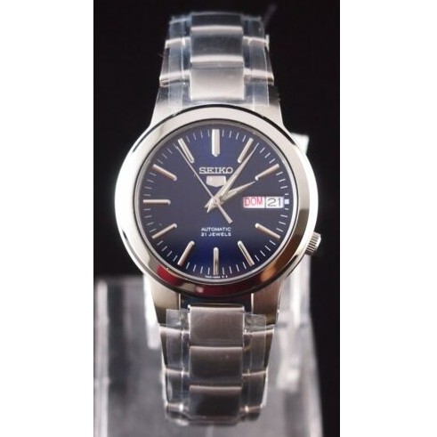 SEIKO 5 Automatic รุ่น SNKA05K1 นาฬิกาผู้ชายสายแสตนเลส สีเงิน หน้าปัดสีน้ำเงิน - ของแท้ 100% ประกันสินค้า 1 ปีเต็ม