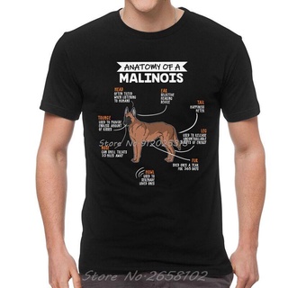 คอลูกเรือเสื้อยืด ผ้าฝ้าย พิมพ์ลาย Anatomy Of A Malinois แฟชั่นฤดูร้อน สําหรับผู้ชายS-5XL