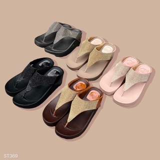 CHUSTORE รุ่นST369รองเท้าแตะแบบหูหนีบผู้หญิง รองเท้าสุขภาพสูง2.5นิ้ว รองเท้าฟิตฟอปผู้หญิง