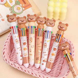 ปากกาลูกลื่น 10 สี ลายการ์ตูนหมี หลากสี 1 ชิ้น