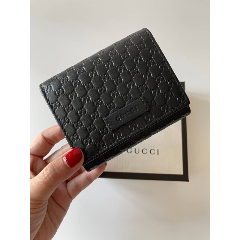 👑ผ่อน0%~แท้100%👑 กระเป๋าสตางค์ 3พับ สีดำ Gucci wallet 🖤 3 พับ