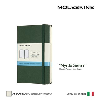 Moleskine Dotted Pocket Hard Cover (A6) (Myrtle Green) - สมุดโน๊ต Moleskine ปกแข็ง ลายจุด สีเขียว