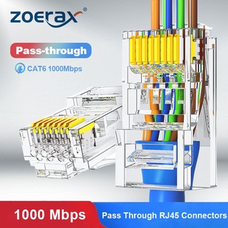 Cat6a Cat6 CAT5e ปลั๊กเชื่อมต่อเครือข่ายอีเธอร์เน็ต RJ45 UTP 30μ ชุบทอง 1.1 มม. 1.2 มม. 50 100 ชิ้น