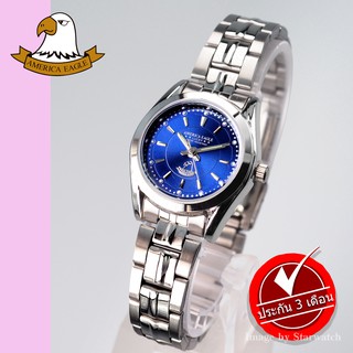 นาฬิกา AMERICA EAGLE สำหรับผู้หญิง สายสแตนเลส รุ่น AE008L - Silver/Blue