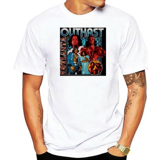 เสื้อยืดผ้าฝ้าย Outkast Hotlanta เสื้อยืดลําลองสําหรับผู้ชาย แขนสั้น ทรงสลิมฟิต สีดํา (2)