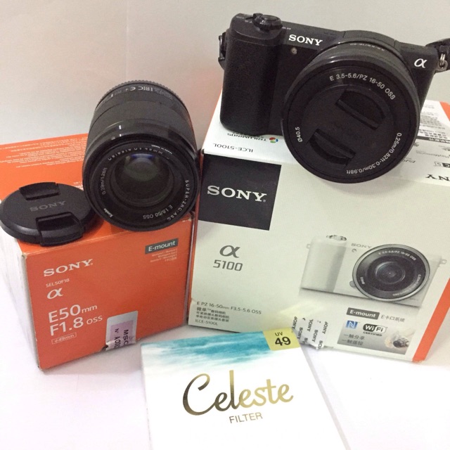 Sony a5100 + เลนส์ฟิกส์50mm f1.8 + Filters