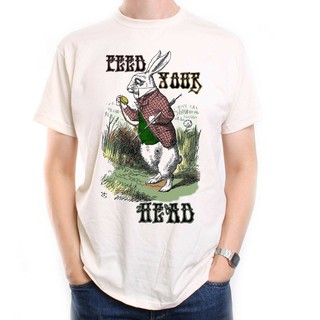 T-shirt  เสื้อยืด พิมพ์ลาย Jefferson Airplane Rabbit Feed Your Head สําหรับผู้ชายS-5XL