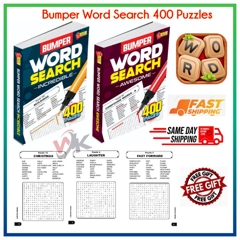 Bumper Word Search Aweredible Puzzle Book Word Game Crossword Puzzle Entertainment