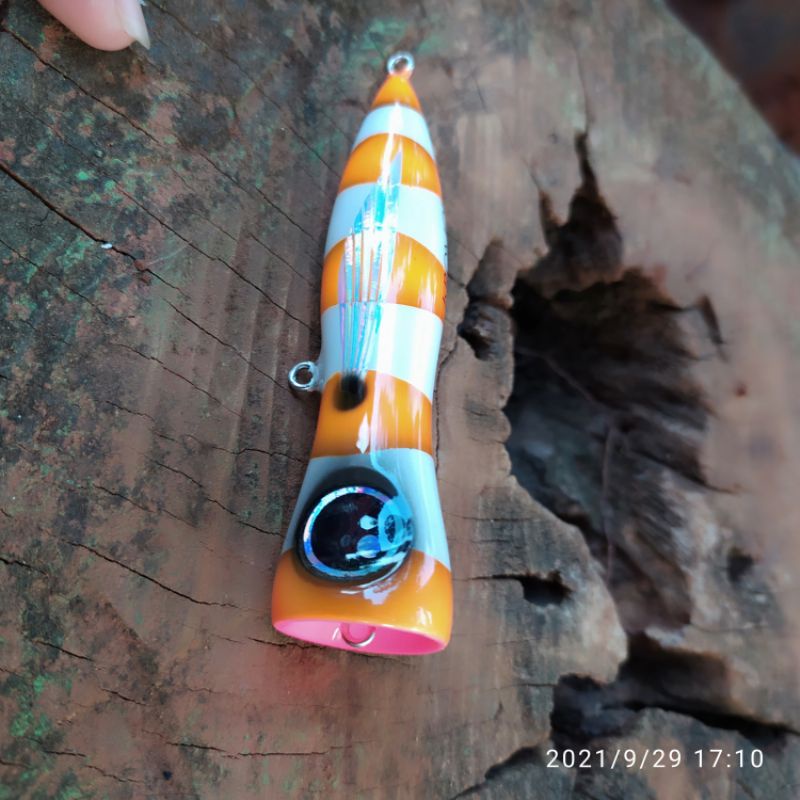 HANDMADE RESIN COATED CHROME WOODEN POPPER BAIT 20GR 10 ซม. เหยื่อล่อ - รูปที่ 3