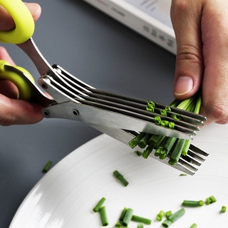 Multilayer Scissors Scallion Cutter Stainless Steel 5 Blade Multi Purpose Herb Scissors Shear Cutter Kitchen Gadget
