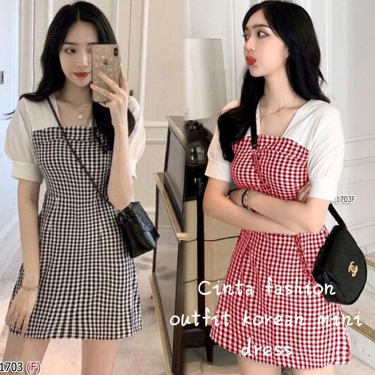 Viral Korean Square Mini Dress ไซส์(XS SML XL )