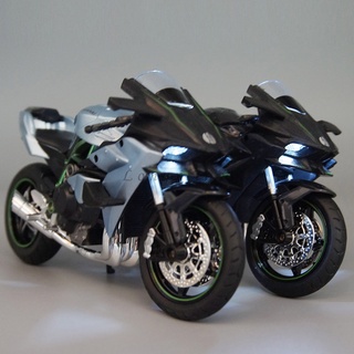 โมเดลรถมอเตอร์ไซค์ ขนาด 1:12 รุ่น Kawasaki Ninja H2 ของเล่นสําหรับเด็ก