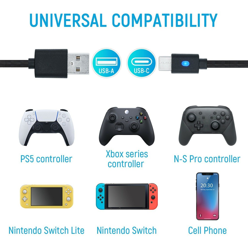 Dobe PS5 Data Charging Cable สำหรับ Xbox Series และ Ps5 (สายชาร์จจอย Xbox Series)(สายชาร์จจอย Ps5)(สาย USB Type-C Data)