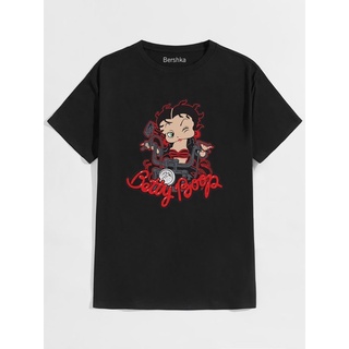 [S-5XL] เสื้อยืดพรีเมี่ยม พิมพ์ลายกราฟิก Betty BOOP MOTORCYCLE VINTAGE