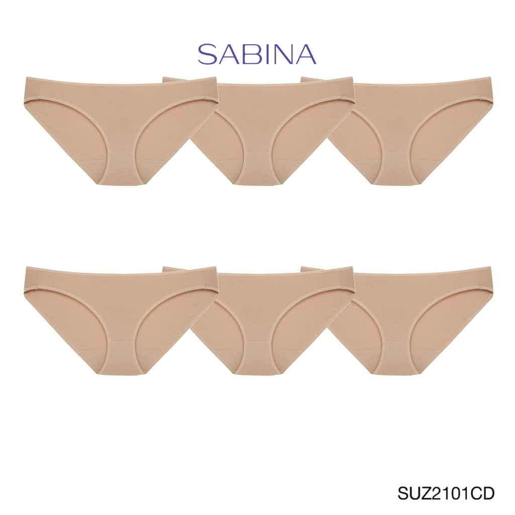 Sabina กางเกงชั้นใน (Set 6 ชิ้น) (Bikini Sexy) รุ่น Panty Zone รหัส SUZ2101CD สีเนื้อเข้ม