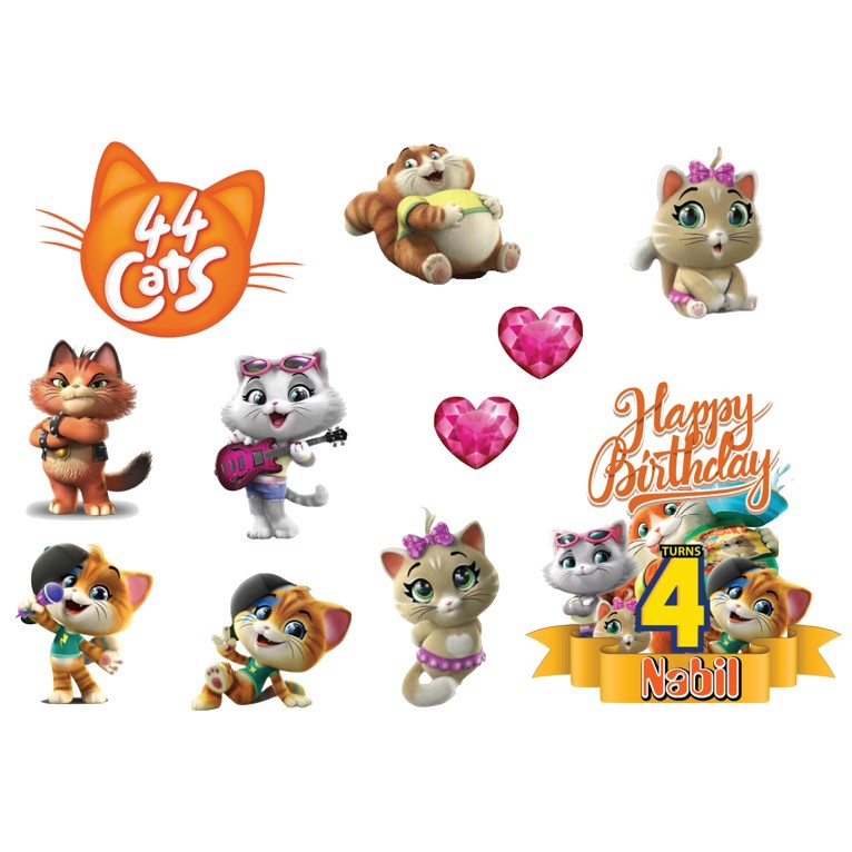 44 CATS เค้ก Topper Cupcake Topper Kek Topper