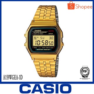 CASIO ของแท้100% นาฬิกาผู้ชาย สายสแตนเลส A159WGEA-1D พร้อมกล่องและใบประกัน 1ปี A159W, A159