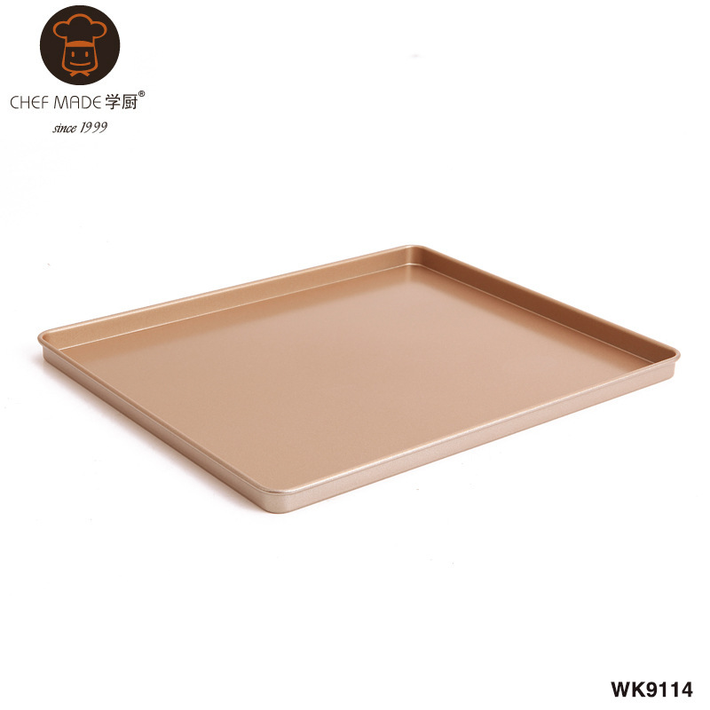 Chefmade Gold 12 "13" 15 "17" แผ่นนูกัต Non Stick แผ่นอบสี่เหลี่ยม Wk9114 Wk9042 Wk9121 Wk9122