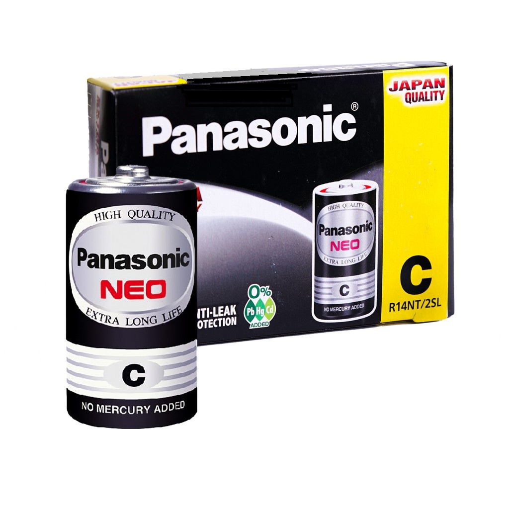 แท้ 100% Panasonic NEO  Size C แพ็ค 2 ก้อน R14NT/2SL Battery Pana C ถ่าน C ถ่านC Panasonic C