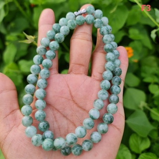 สร้อยคอหยกแท้ Jadeite Type A ขนาด 8 มิล (รหัสสินค้า F3)