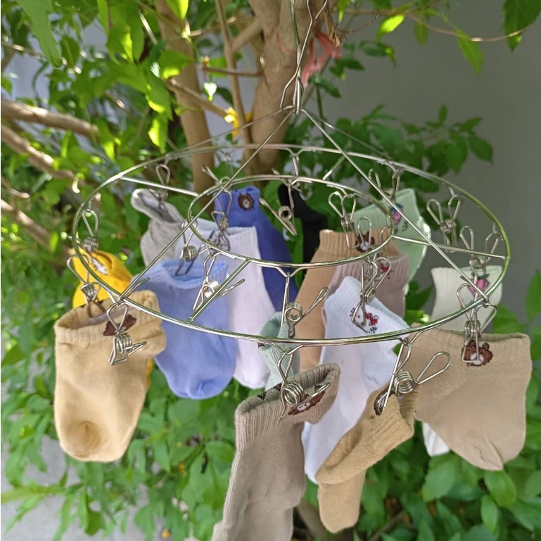 🦁 ราคาพิเศษ ที่หนีบผ้า สแตนเลส 20 ที่หนีบ ไม่ขึ้นสนิม  สแตนเลส หนา 2.5 mm 3 แบบให้เลือก 🌈#020 - รูปที่ 2