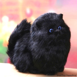 ตุ๊กตาน้องเหมียวแมวน้อยขนฟูสุดน่ารักมีเสียงร้อง Beautiful Black Cat