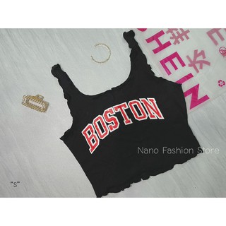 เสื้อกล้าม Boston99 สีดำ สายฝอ