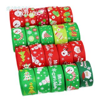 (10 meters/lot) 1" (25mm) Red printed White snowflake Grosgrain Ribbon christmas gift ribbons