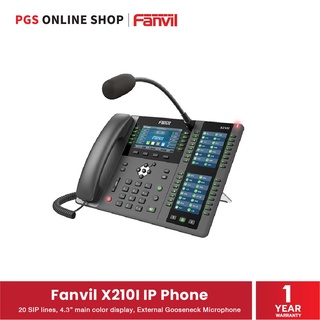 Fanvil X210I IP Phone (โทรศัพท์สำนักงาน) 20 SIP lines, 4.3” main color display, External Gooseneck Microphone