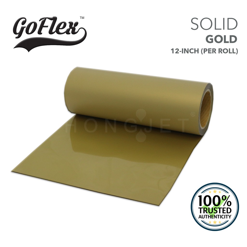 Goflex Heat Transfer PU Vinyl 12-Inch (30cm) - สีทอง (แข็ง) - 25 เมตร/ม้วน