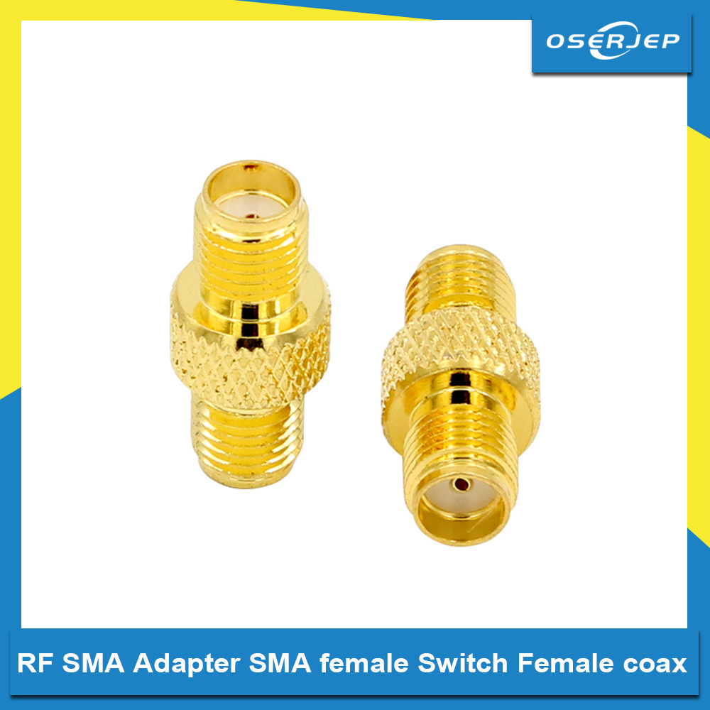 2 ชิ้น RF SMA อะแดปเตอร์ SMA หญิงสวิทช์หญิง coax Connector coupler ตรง SMA-F ถึง SMA-F Connector