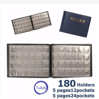 A91 สมุดสะสมเหรียญ สมุดสะสมเหรียญ 5 pages12pockets 5 pages24pockets 180Holders Collection Storage Coin Album Book