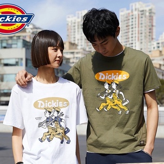 เสื้อยืด ผ้าฝ้าย พิมพ์ลายการ์ตูนกราฟฟิติ Dickies เข้ากับทุกการแต่งกาย แฟชั่นฤดูใบไม้ผลิ และฤดูร้อน สําหรับผู้ชายยืด.สบาย