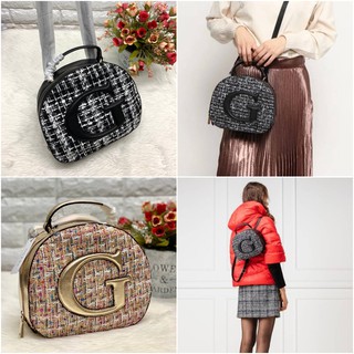 GUESS VIOLA CONVERTIBLE CROSSBODY BACKPACK （TWEED）Code:B9D110063 แบรนด์แท้ 100% งาน Outlet