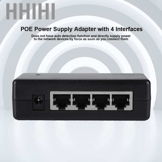 Hhihi อะแดปเตอร์พาวเวอร์ซัพพลาย PoE 4 พอร์ต r RJ45 12V 48V สําหรับกล้อง