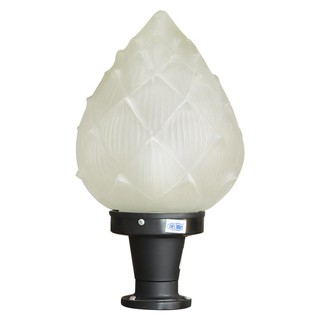Pole light POST MOUNTED LAMP DELIGHT DLPT-1021 METAL/GLASS CLASSIC WHITE/BLACK External lamp Light bulb ไฟหัวเสา ไฟหัวเส