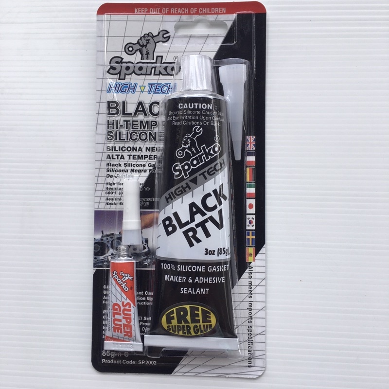 กาวทาปะเก็นสีดำ Sparko Black  RTV  Hi-Temp SILICONE,กาวแทนปะเก็น 85กรัม