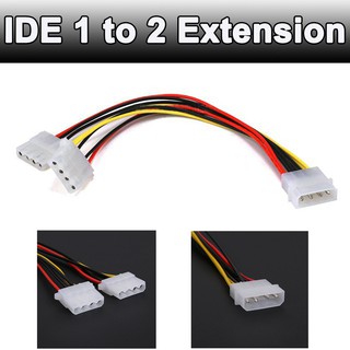 สาย Y เพาเวอร์แบบ IDE ยาว17cm 2Way 4pin PSU Power Splitter IDE Cable LP4 Molex 1 to 2 Extension Wire Computer Cables.