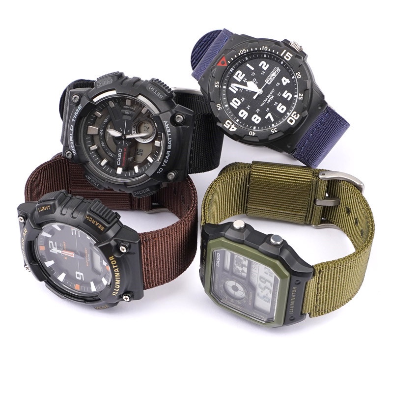 สายนาฬิกาข้อมือไนล่อน ผ้าแคนวาส 16 มม. 18 มม. แบบเปลี่ยน สําหรับ Casio G-SHOCK GM-110 GM-2100 GA-900 AQ-S810