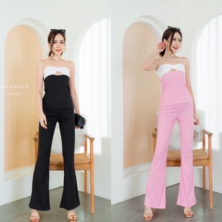 🤩กรอกโค้ด99FASH1  ส่วนลด 25% เมื่อซื้อขั้นต่ำ 99 .- 🔥เซ็ทคุณหนู🔥 เกาะอกแต่งโบแต่งใจ+กางเกงขาม้า