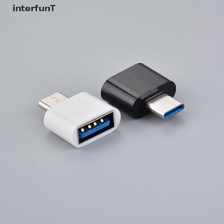 [InterfunT] อะแดปเตอร์เชื่อมต่อข้อมูล OTG Type C เป็น USB ขนาดเล็ก สําหรับโทรศัพท์มือถือ Android