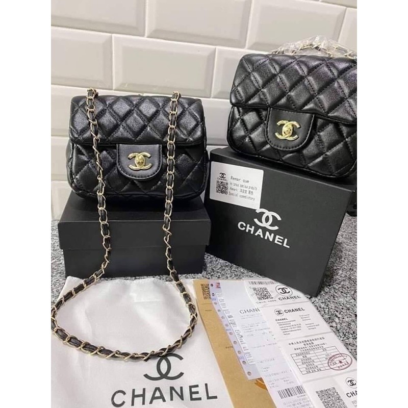 Chanel classic mini 7" หนังแรมป์ อะไหล่ทอง/เงิน